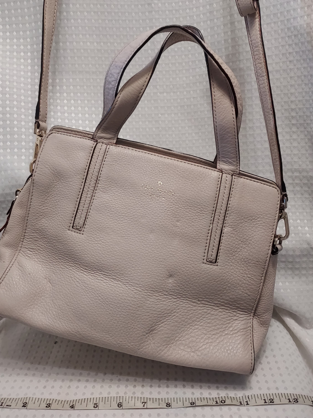 Kate Spade Pebble Leather Satchel Bag - Light Taupe